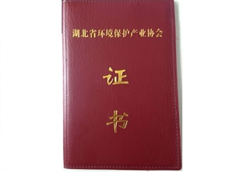 湖北省環(huán)境保護(hù)產(chǎn)業(yè)協(xié)會(huì)證書